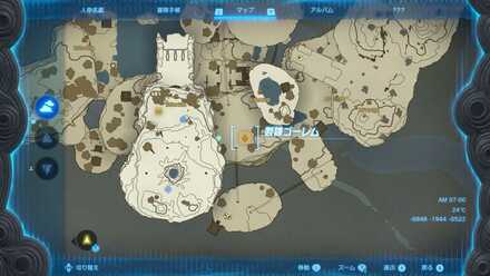 採掘の洞窟の拡大マップ