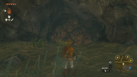 始まりの台地麓の洞窟の入り口画像