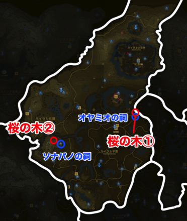 ハイラル平原の桜の木