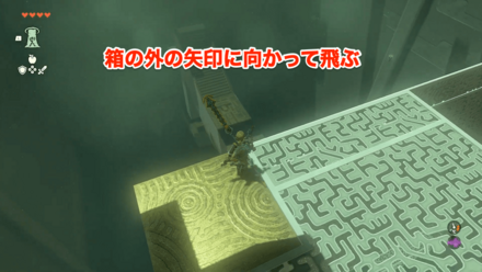 箱の外の矢印に向かって飛ぶ