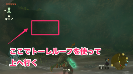 ここでトーレルーフを使って上へ行く