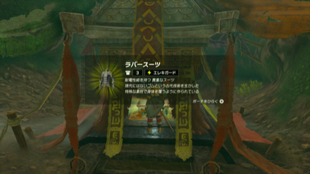 進んだ先の小部屋にある宝箱からラバースーツを入手