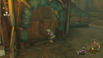 入り口の木箱を壊して馬宿に入ろう