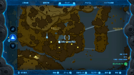 樹海ボンラス付近の拡大マップ