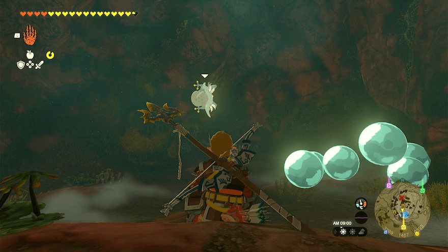 アッカレ砦跡頂の洞窟のマップ