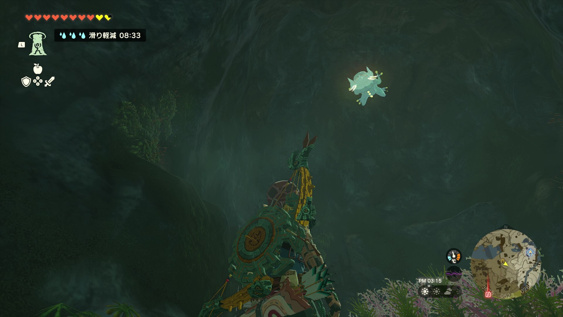 雷獣山中腹の洞窟のマップ