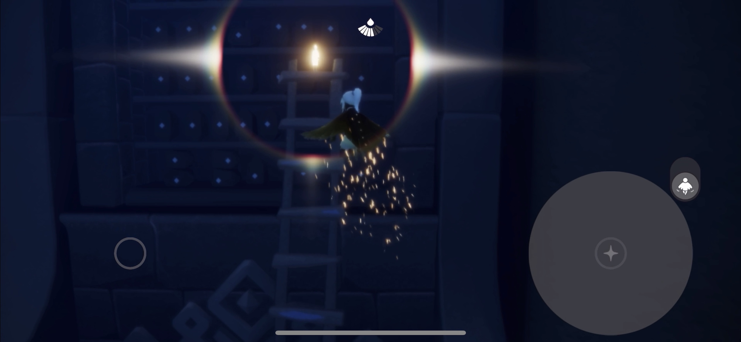 1階通路のハシゴの上