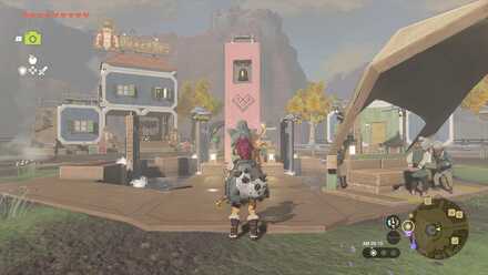 イチカラ村の中心にある鐘を撮影する