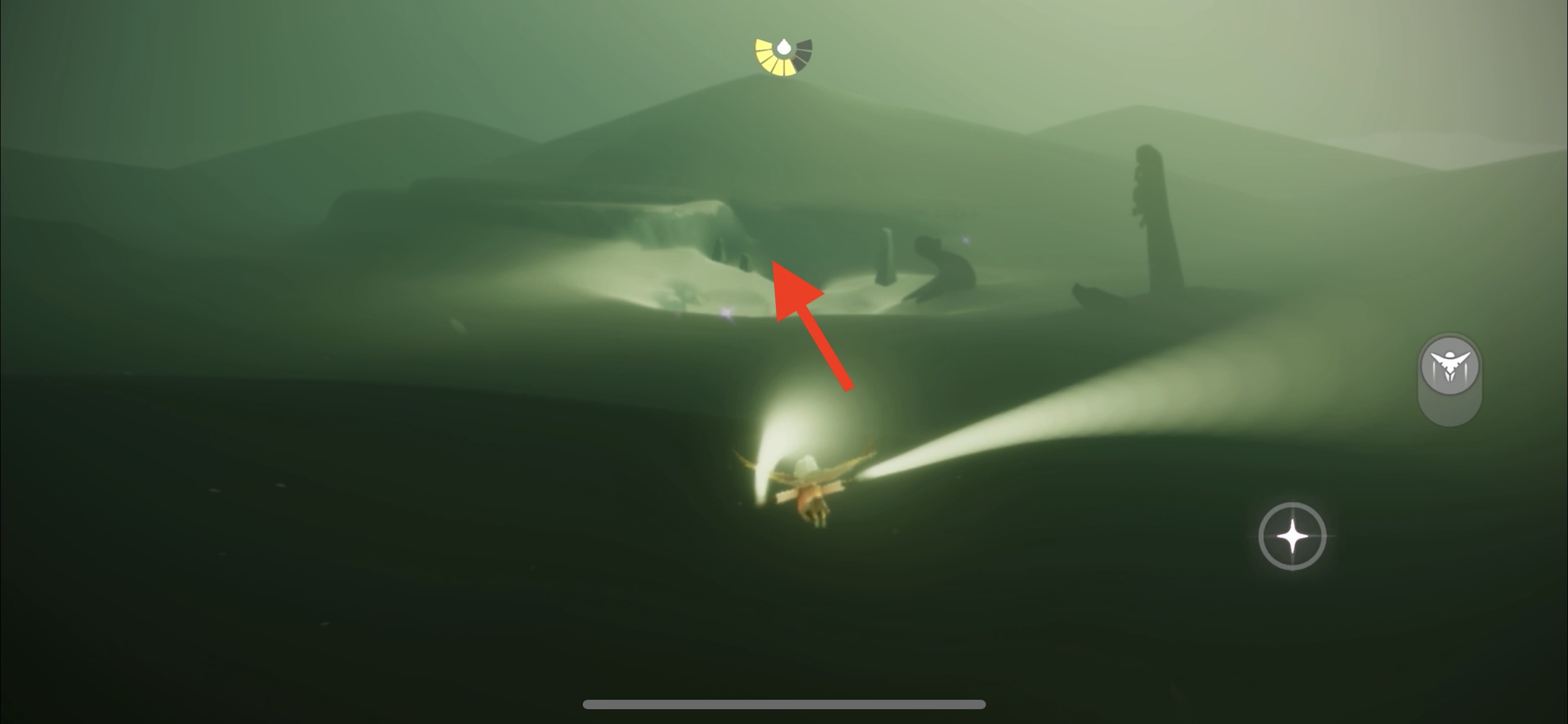 洞窟がある方面に向かう