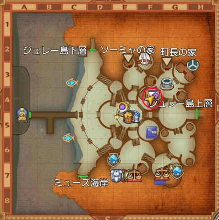 タイタス号の羅針盤の受注場所マップ