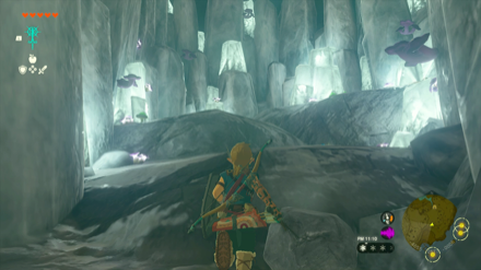 最奥の大岩をどかした先でキノコを大量に採取できる