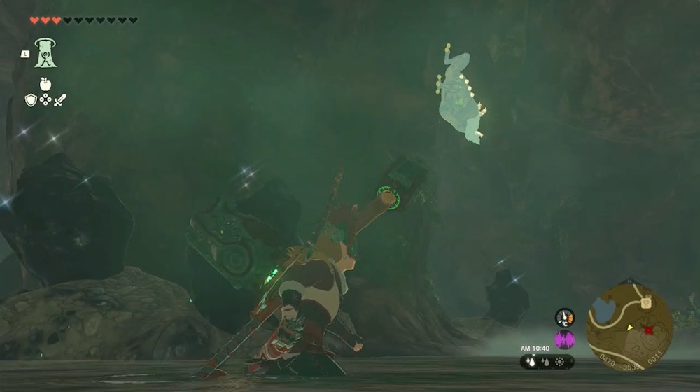 コモレビーチの洞窟のマップ