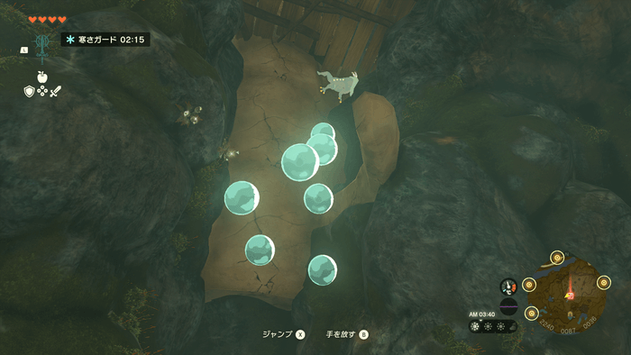 ボネ湖東の洞窟のマップ