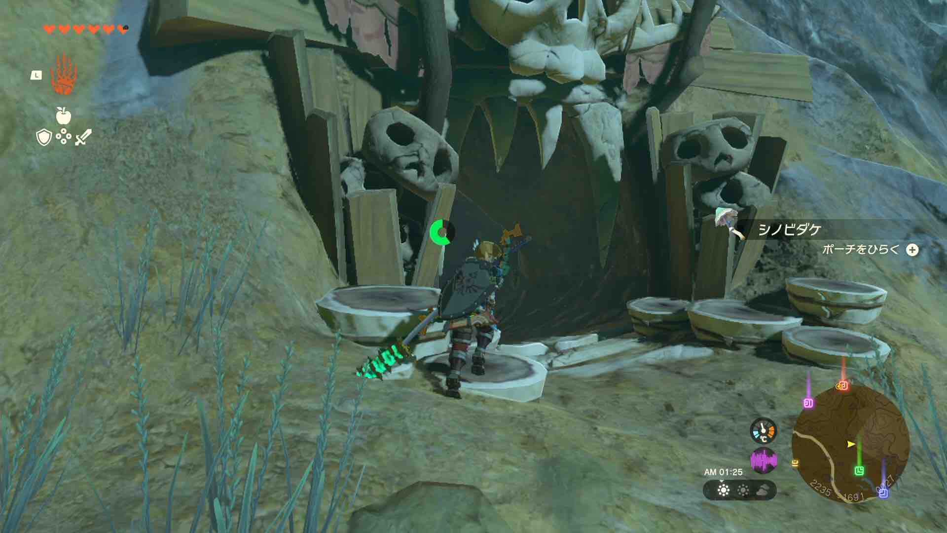 ハテノ砦の洞窟の入り口