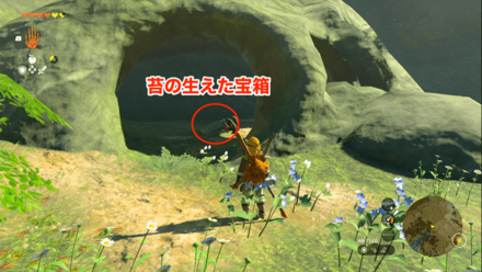 ルチル湖付近の洞穴にある宝箱