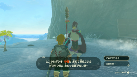 洞窟前にいるバレーに話しかける