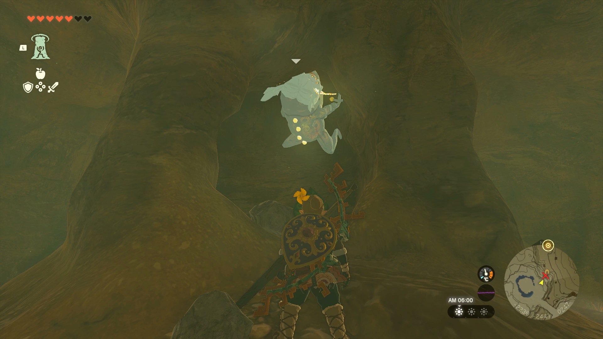 めがね岩の洞窟のマップ