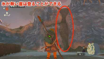 氷が無い崖の見た目