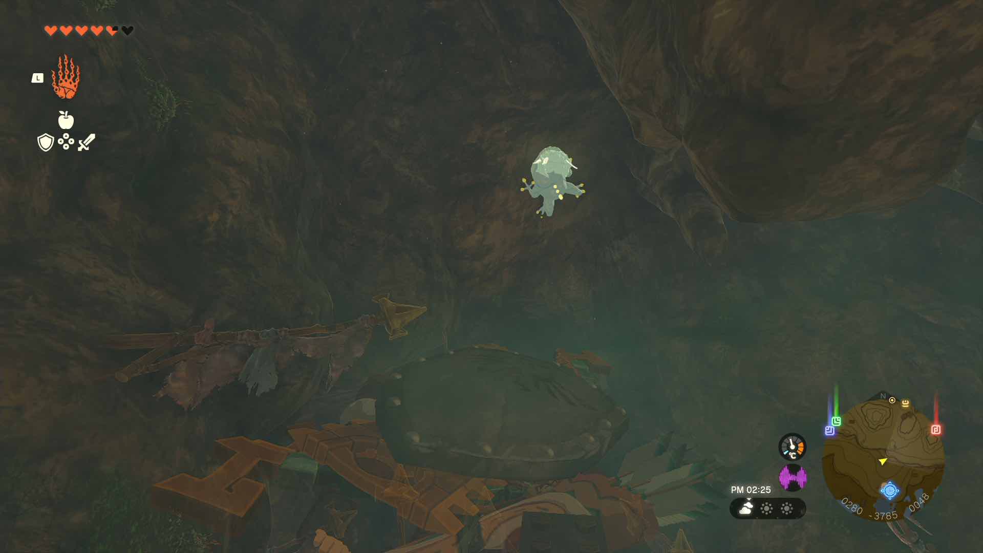 パファー海岸の天井窟のマップ