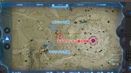 デスマウンテン麓の洞窟のマップ画像