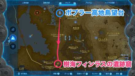 樹海フィンラスの遺跡窟のマップ画像