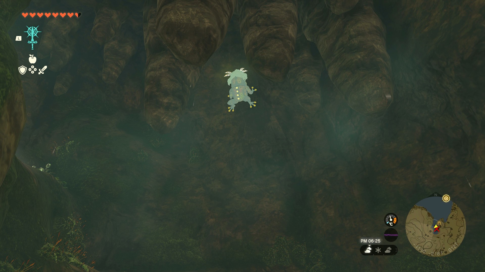 黄泉の川の滝裏洞窟のマップ