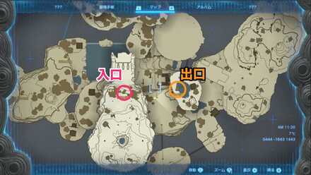 採掘の洞窟のマップ画像