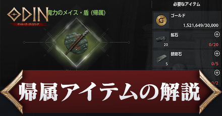 帰属アイテムの解説