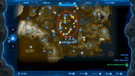 ハイラル平原付近のマップ
