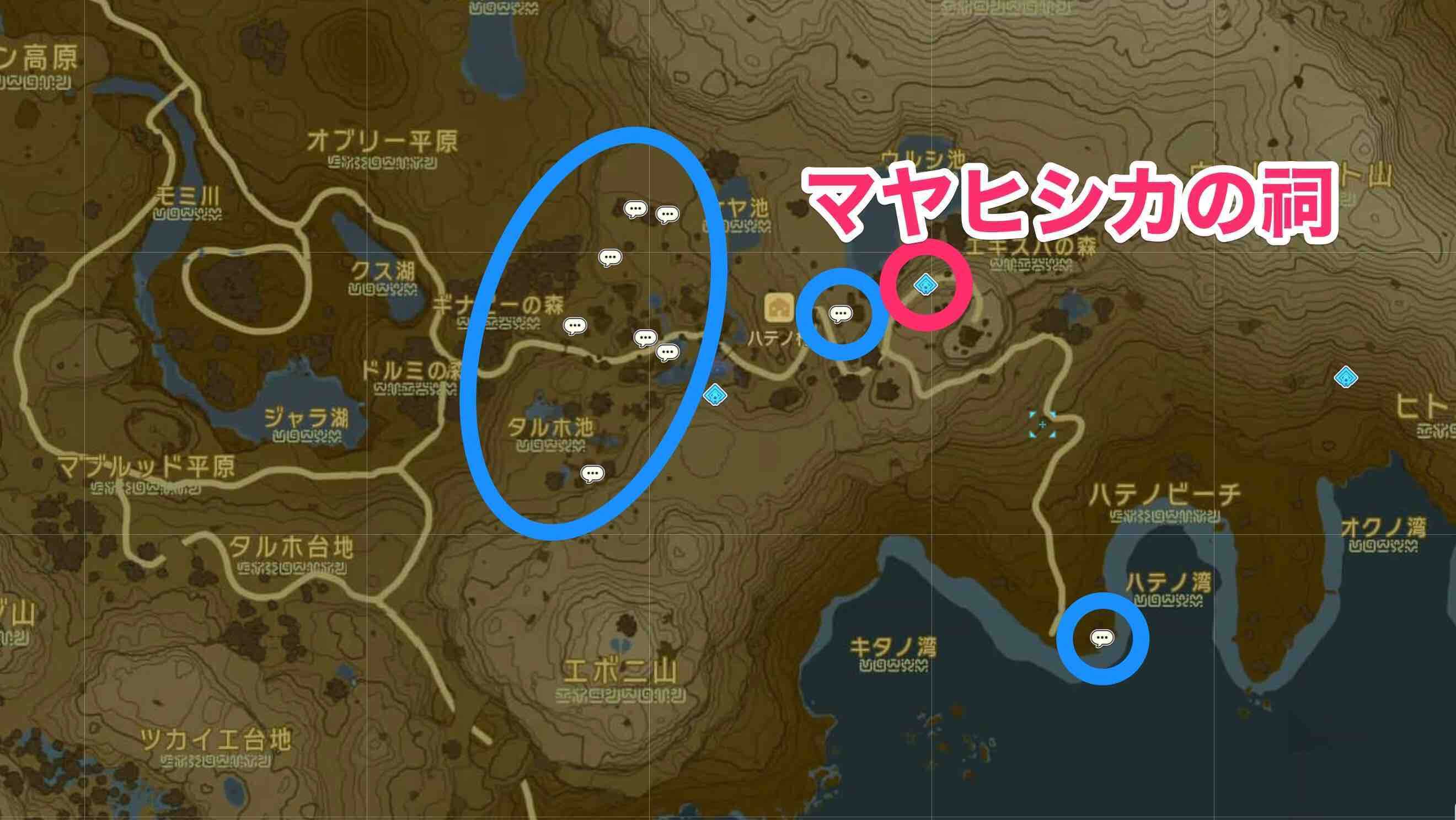 マヤヒシカの祠周辺のミニチャレンジ