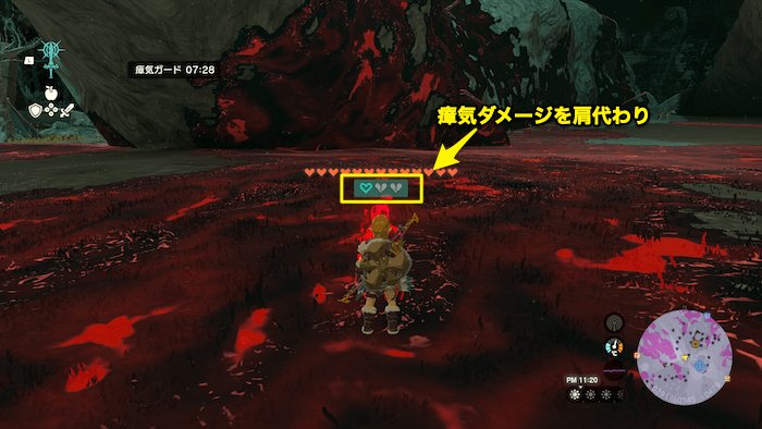 瘴気ダメージを肩代わり