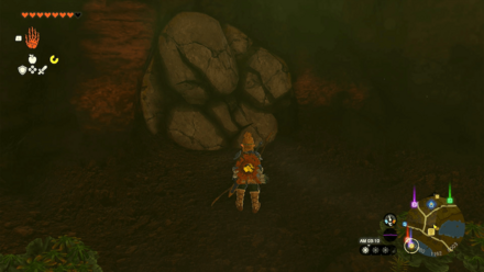 岩を壊すと温泉に入れる