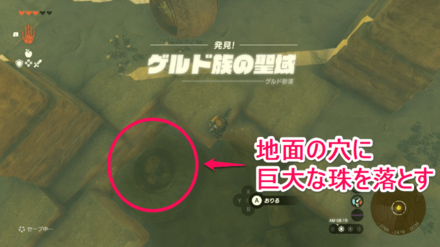 玉を北ゲルド遺跡の穴から地下に落とす