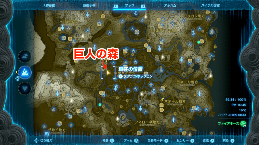 巨人の森全体マップ