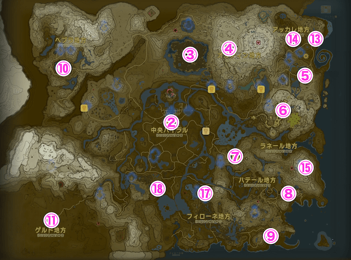 女神像全体マップ