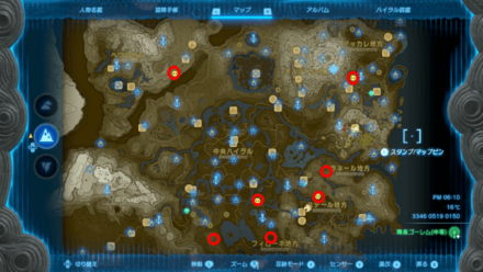 ゴーレム系統の主な出現マップ