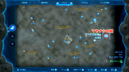 マヤナシの祠付近のマップ