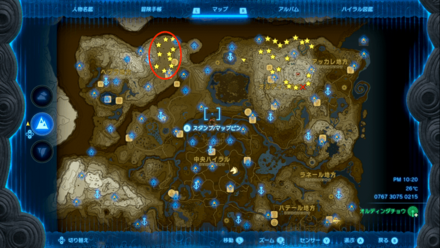 北タバンタ雪原付近のマップ