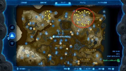 オルディン山脈やデスマウンテン付近のマップ