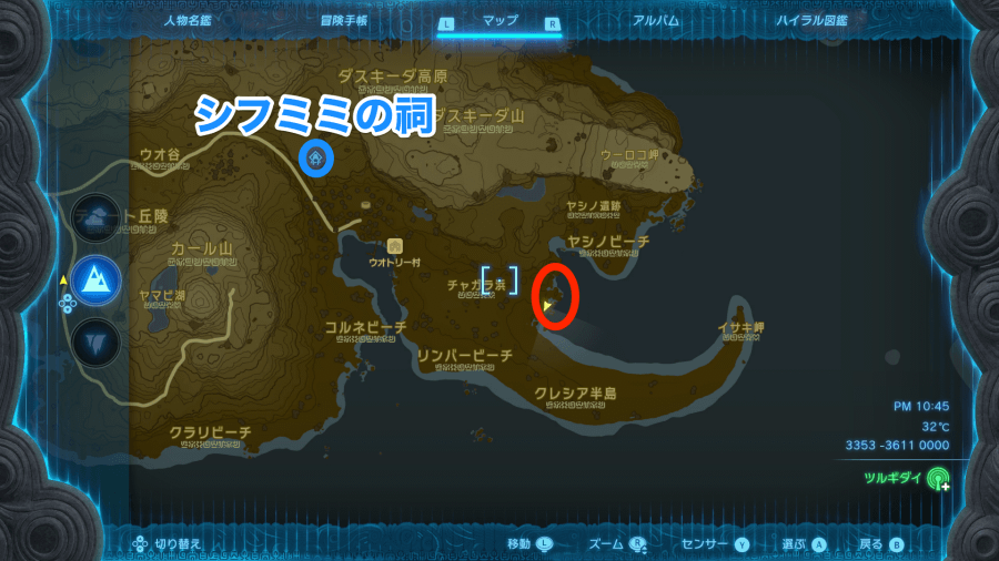 ラベラ湿地帯鳥望台付近の拡大マップ