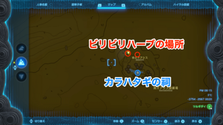 ゲルドキャニオン鳥望台付近の拡大マップ