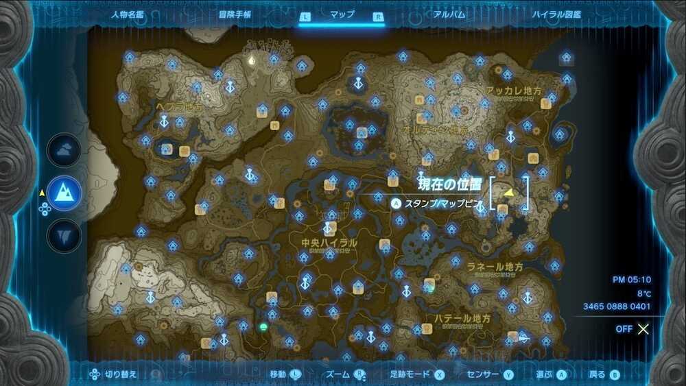 トト湖の拡大マップ