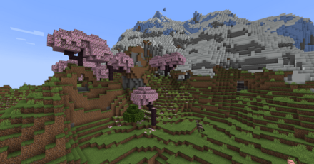 山岳バイオームの近く