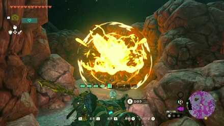 ゴーレムの大砲で岩を破壊