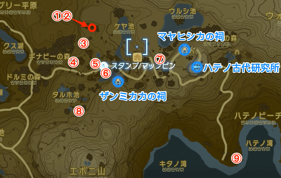 ハテノ村周辺のミニチャレンジ