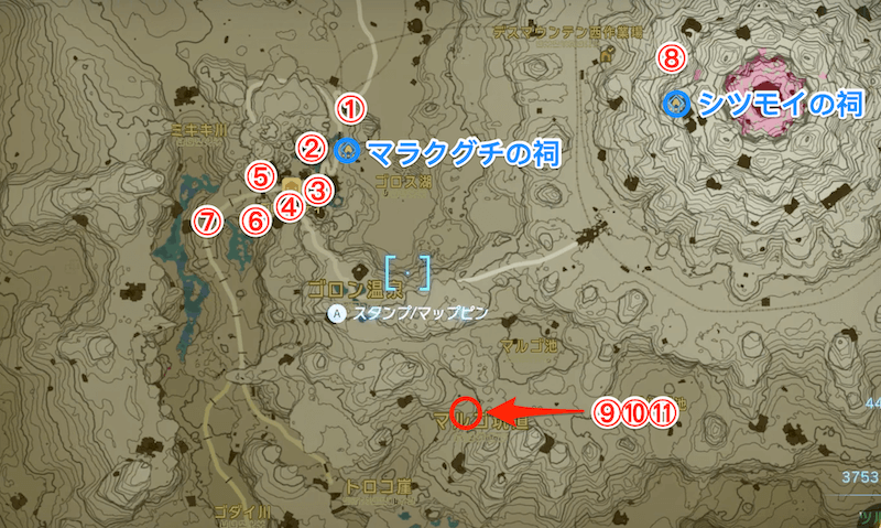 ゴロンシティ周辺のミニチャレンジ