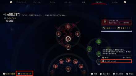 アビリティポイントの振り直し