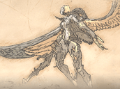 風まとう人影画像