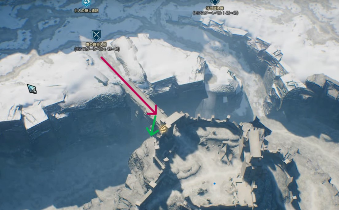 宝箱③東部荒地のマップ