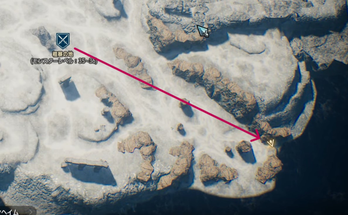 宝箱④東部荒地のマップ